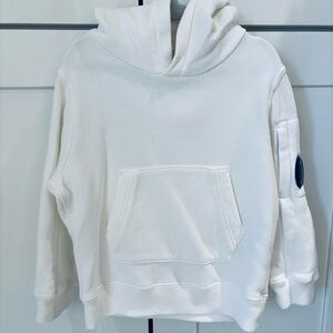C.P. Company Kids White Hoodie with Pocket